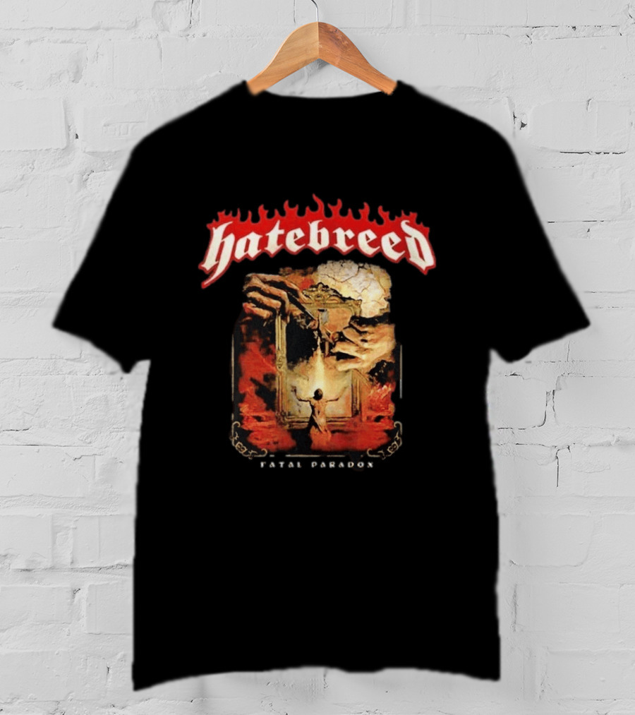 Hatebreed Fatal Paradox Fiery Artwork With Hands And Figure T-Shirt
