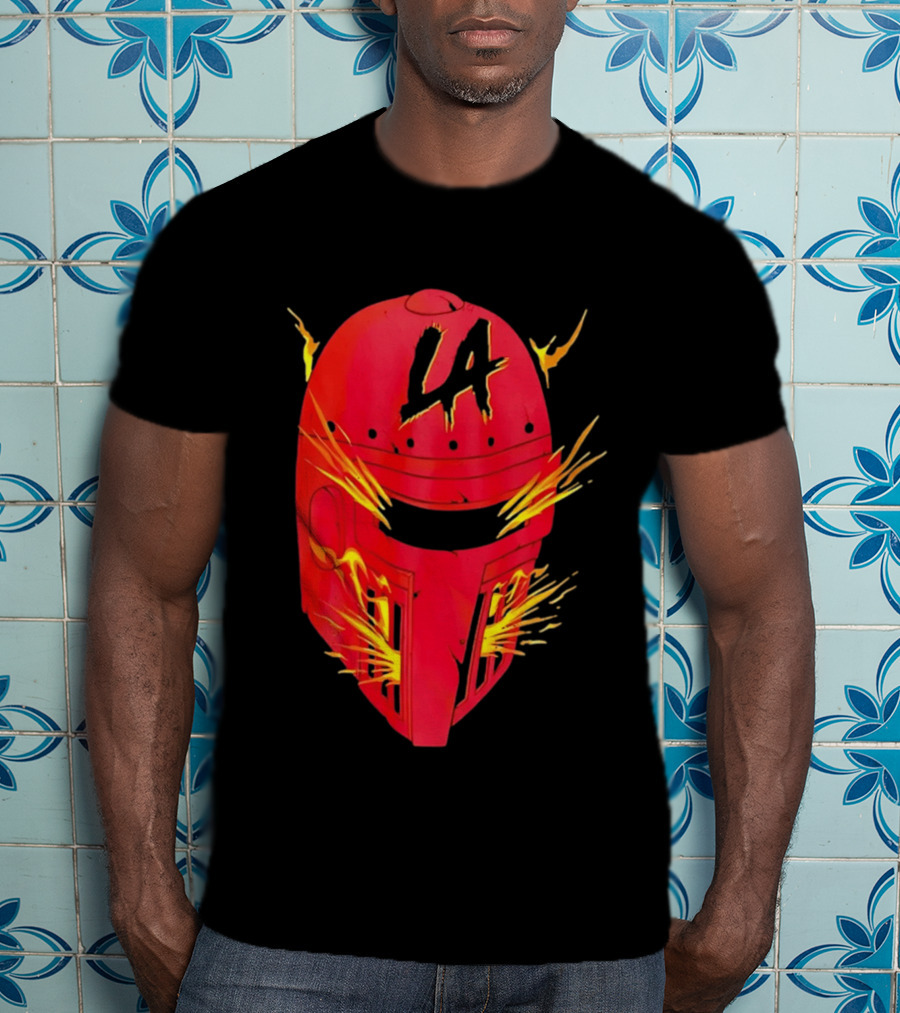 LA Flaming Knight Helmet Los Angeles Sports Blaze T-Shirt