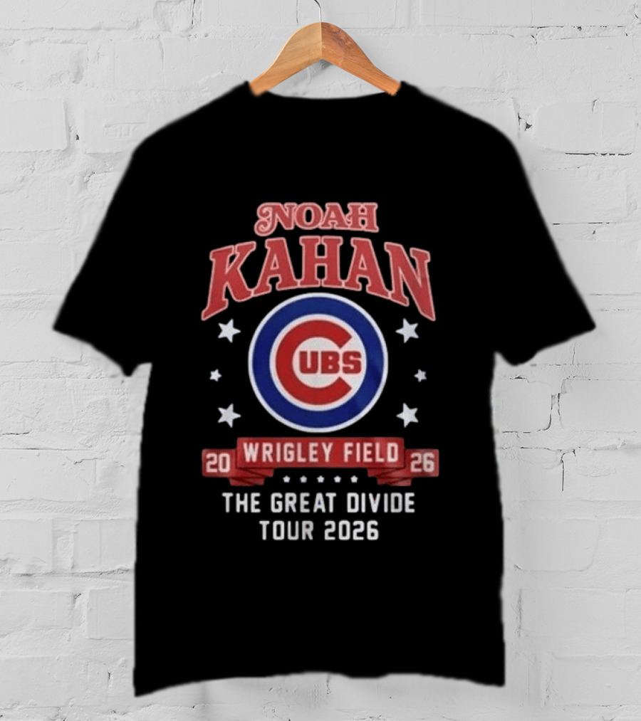 Noah Kahan Chicago Cubs Wrigley Field The Great Divide Tour 2026 Event T-Shirt