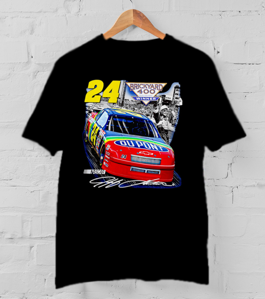 Jeff Gordon NASCAR DuPont Chevrolet No 24 Brickyard 400 Inaugural Winner T-Shirt