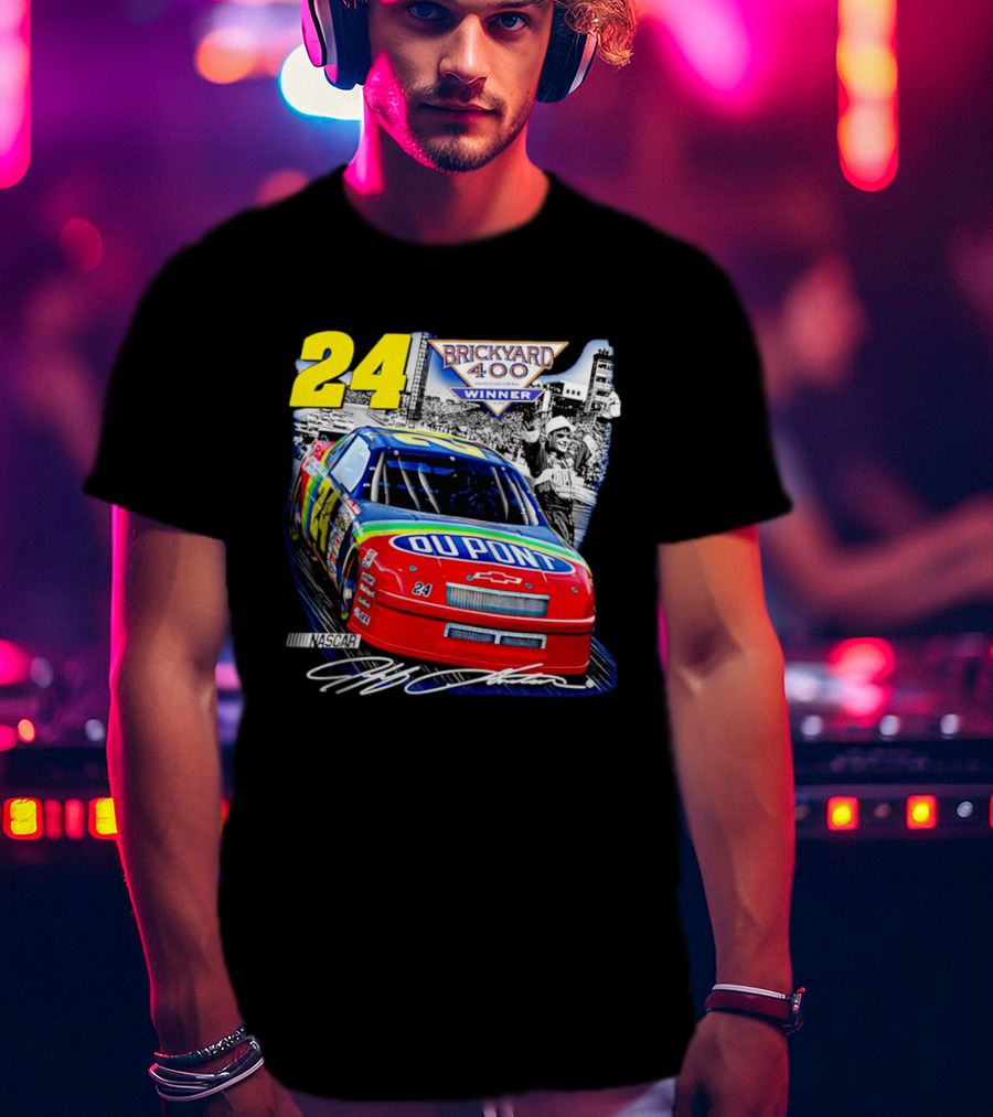Jeff Gordon NASCAR DuPont Chevrolet No 24 Brickyard 400 Inaugural Winner T-Shirt