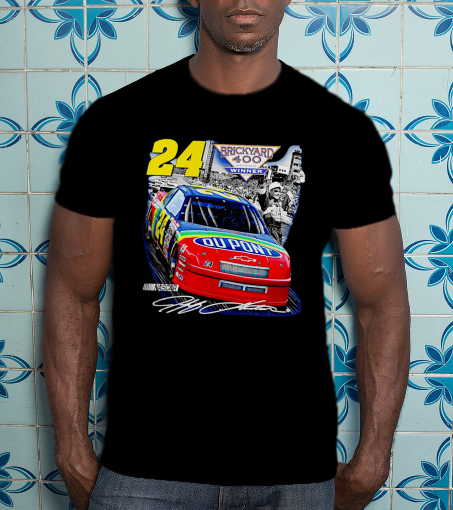 Jeff Gordon NASCAR DuPont Chevrolet No 24 Brickyard 400 Inaugural Winner T-Shirt