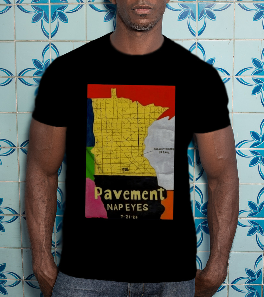 Pavement Nap Eyes Palace Theatre St Paul July 21 2026 Minnesota Map T-Shirt