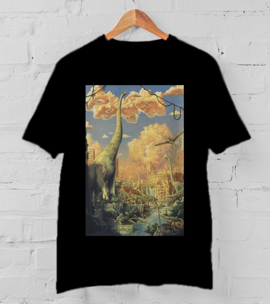 Phish July 21 2026 Syracuse New York Dinosaurs Cityscape T-Shirt