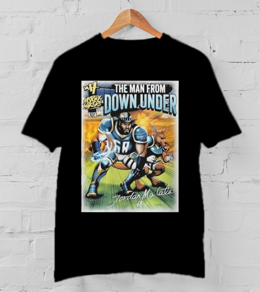 The Man From Down Under Jordan Mailata 68 Gridiron Kangaroo Philadelphia Eagles T-Shirt