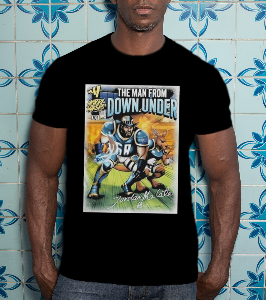 The Man From Down Under Jordan Mailata 68 Gridiron Kangaroo Philadelphia Eagles T-Shirt
