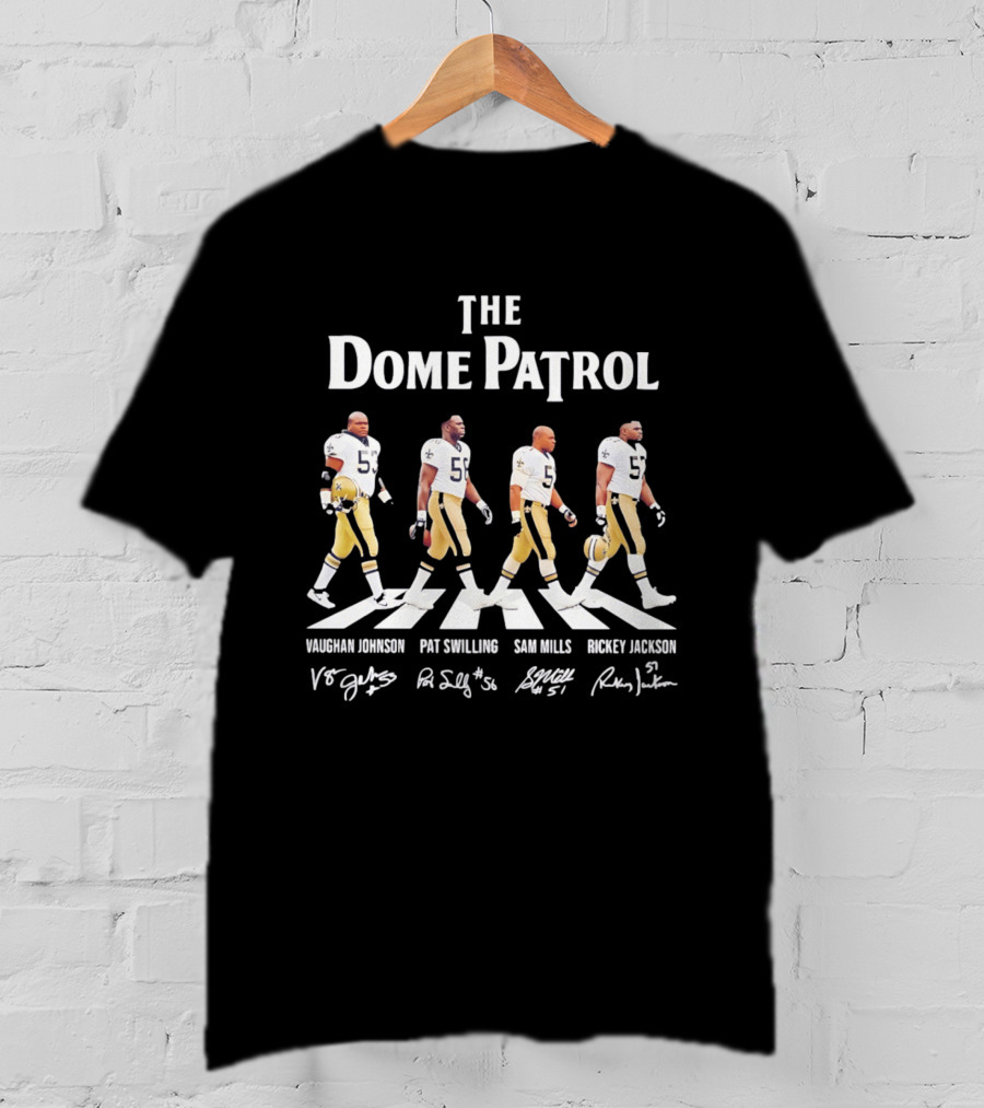 The Dome Patrol New Orleans Saints Vaughan Johnson Pat Swilling Sam Mills Rickey Jackson Abbey Road T-Shirt