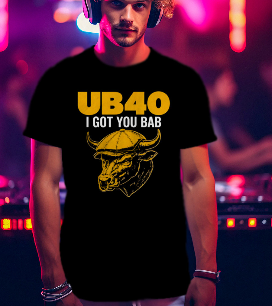 UB40 I Got You Bab With Bull Graphic In Yellow And White T-Shirt
