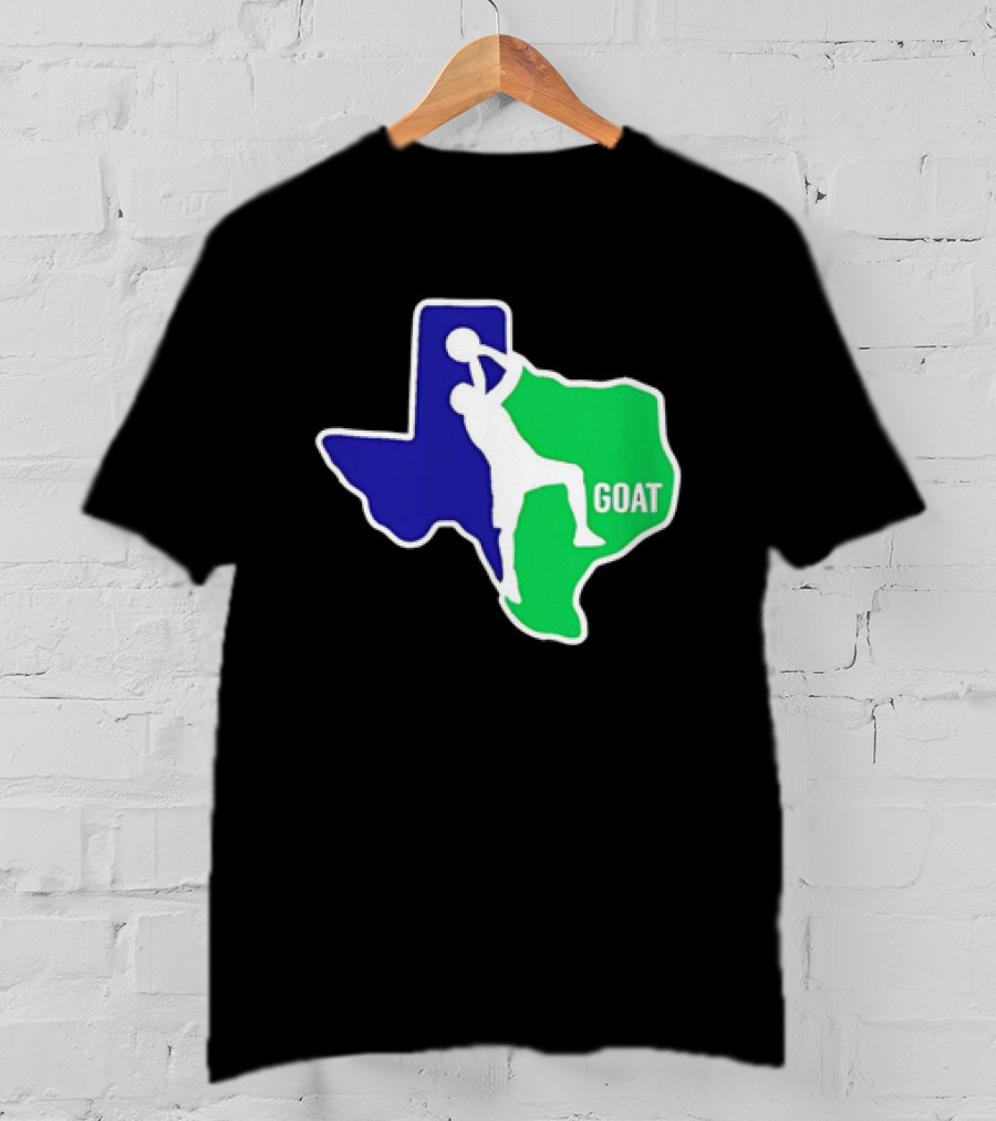 Texas Basketball Goat Silhouette Blue Green State T-Shirt