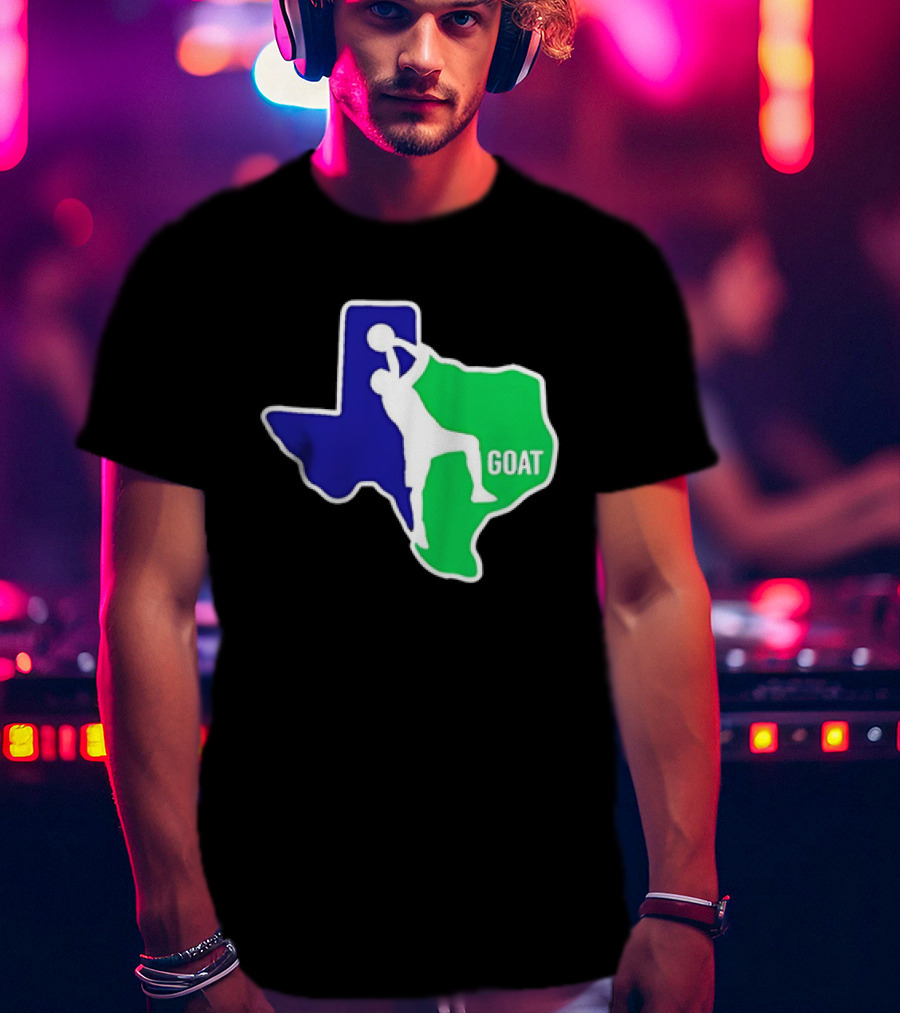 Texas Basketball Goat Silhouette Blue Green State T-Shirt