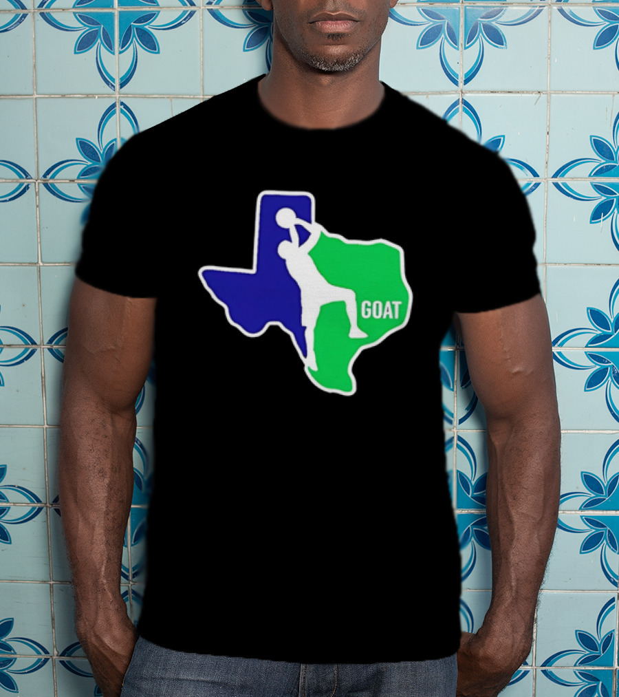 Texas Basketball Goat Silhouette Blue Green State T-Shirt