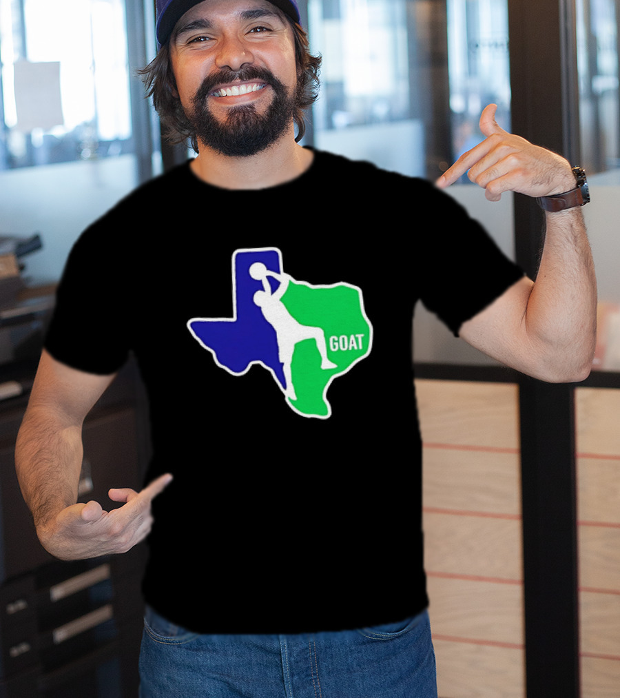 Texas Basketball Goat Silhouette Blue Green State T-Shirt