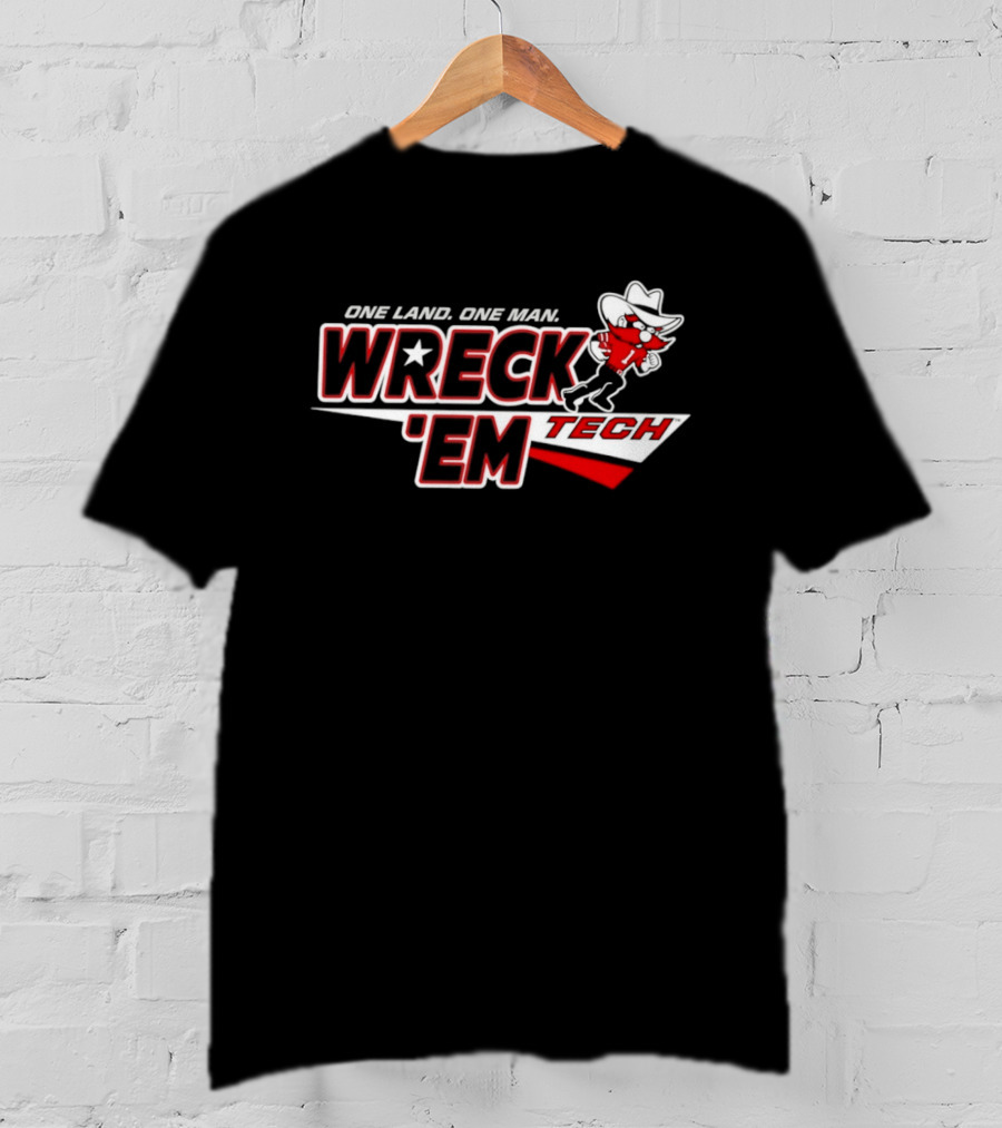 Texas Tech Red Raiders 2026 Wreck 'Em One Land One Man Game Day T-Shirt