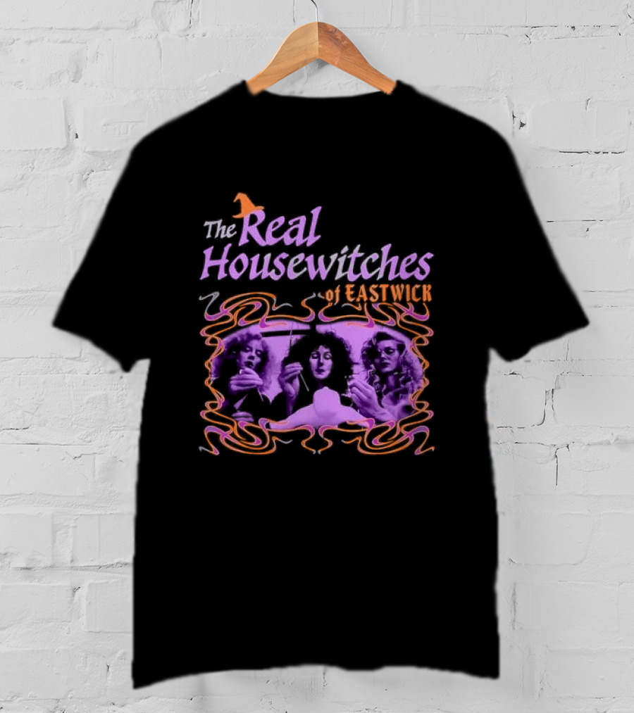 The Real Housewitches Of Eastwick Witchy Vibes Three Women Voodooing A Doll T-Shirt