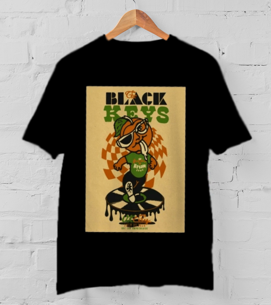 The Black Keys Oklahoma City OK July 21 2026 Checkered Record Orange Character Event T-Shirt