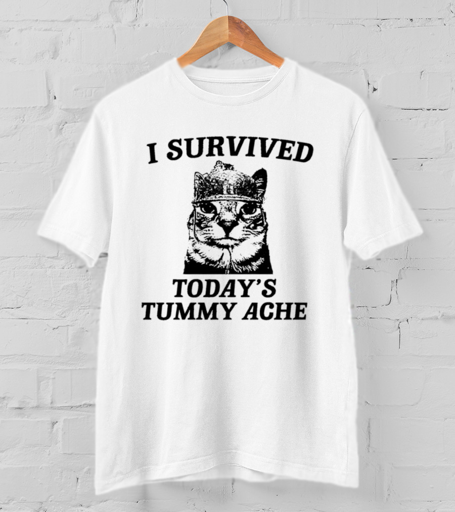 I Survived Today's Tummy Ache Cat T-Shirt