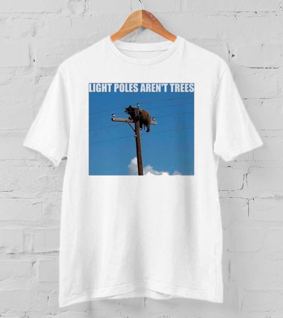 Light Poles Aren't Trees Bear On Pole T-Shirt