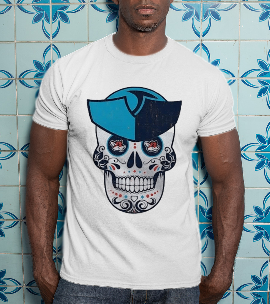 Day Of The Dead Skull Patriot Fox Sports Foxes Football T-Shirt