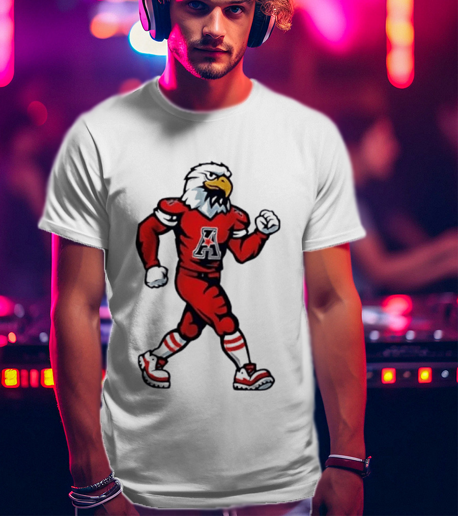 Eagle Running Sport Red Football T-Shirt