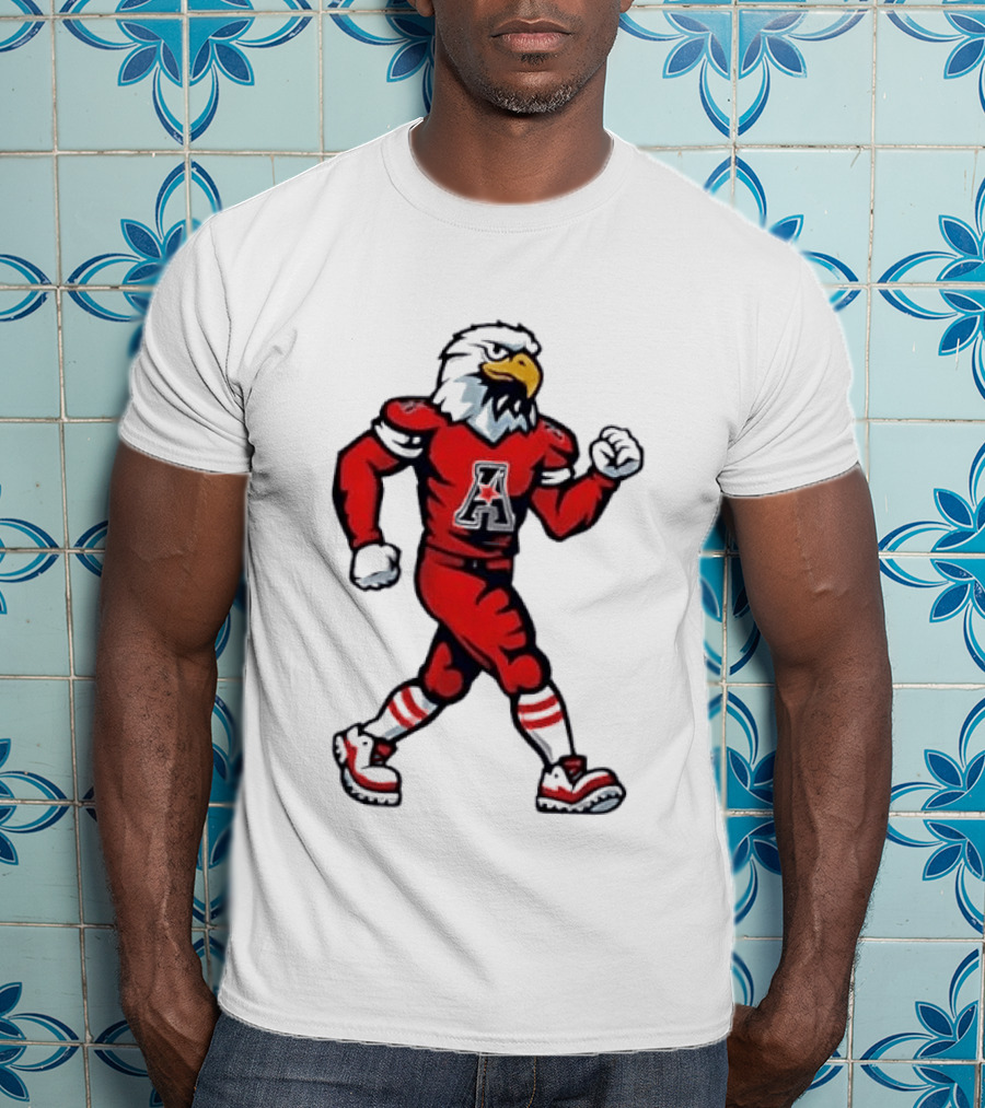 Eagle Running Sport Red Football T-Shirt