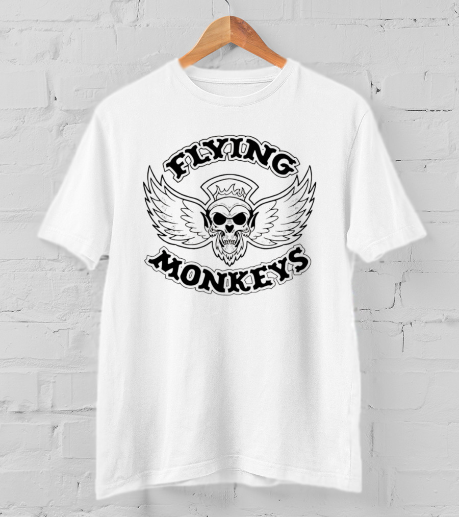 Flying Monkeys Winged Crown Skull T-Shirt