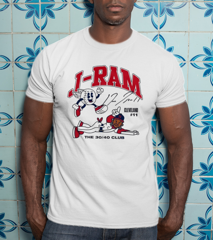 J RAM Jose Ramirez The 30/40 Club Cleveland 11 Baseball T-Shirt