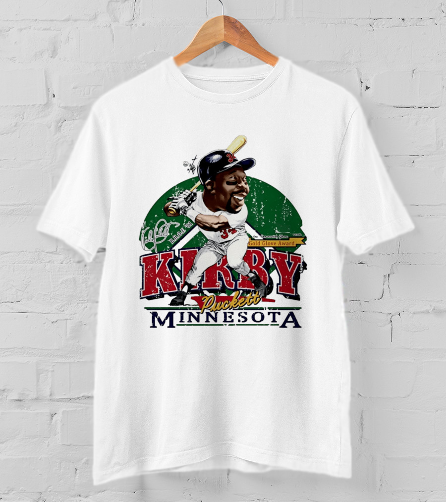 Kirby Puckett Minnesota Gold Glove Award Bruce Stark Collection T-Shirt