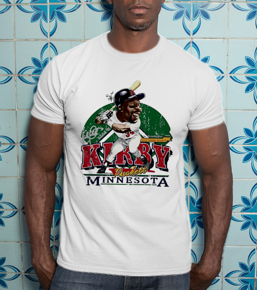 Kirby Puckett Minnesota Gold Glove Award Bruce Stark Collection T-Shirt