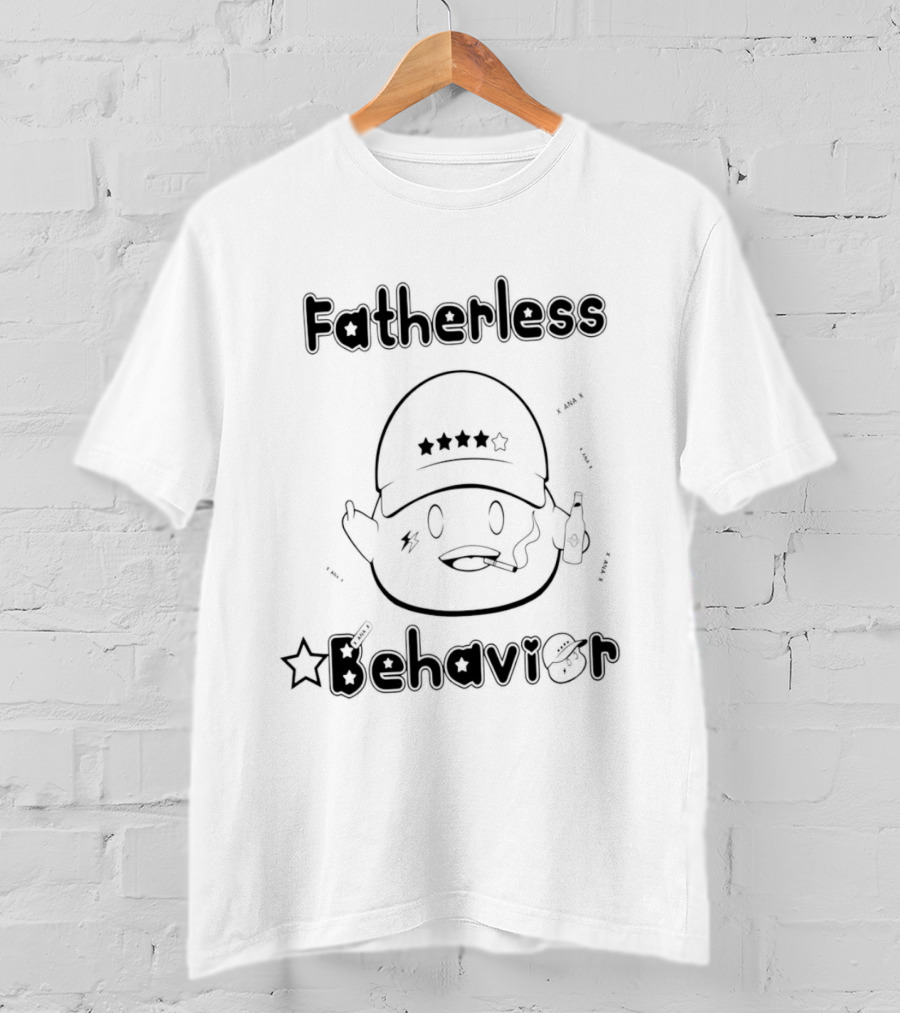 Fatherless Behavior Star Hat Character With Bottle T-Shirt