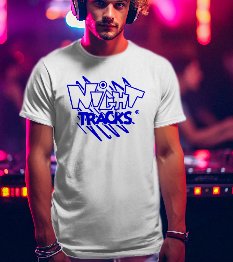 Night Tracks Retro Bold Blue T-Shirt