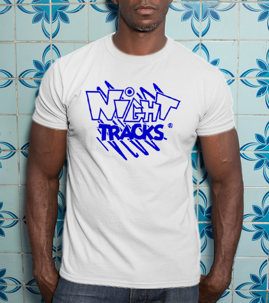 Night Tracks Retro Bold Blue T-Shirt