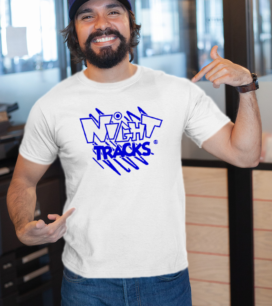 Night Tracks Retro Bold Blue T-Shirt