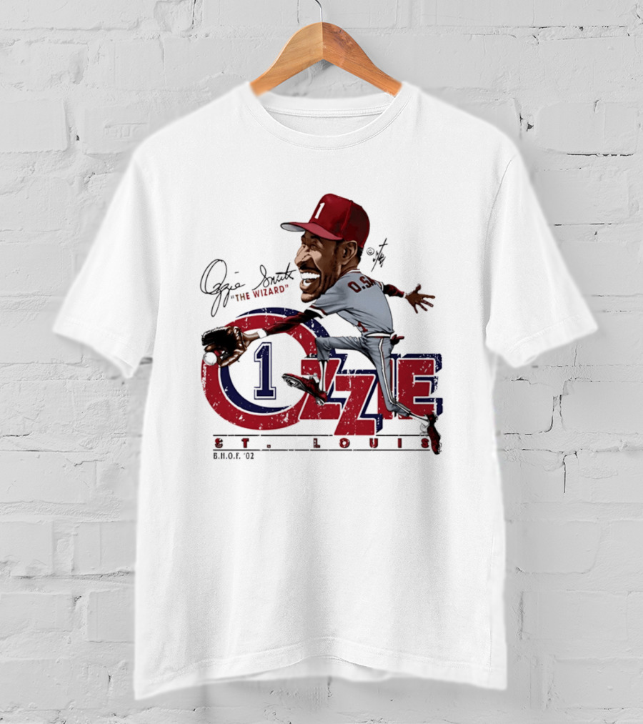 Ozzie Smith St Louis Cardinals Bruce Stark "The Wizard" Collection T-Shirt
