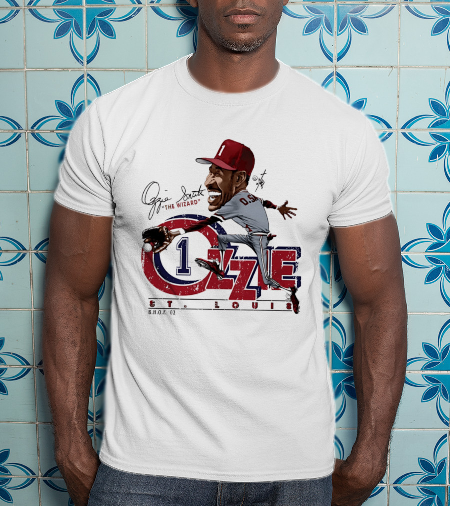 Ozzie Smith St Louis Cardinals Bruce Stark "The Wizard" Collection T-Shirt