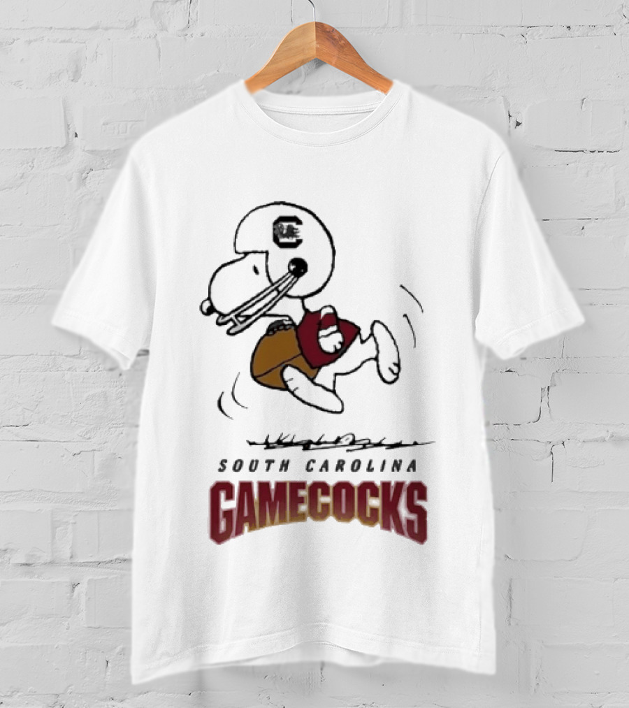 South Carolina Gamecocks Peanuts Snoopy Football T-Shirt