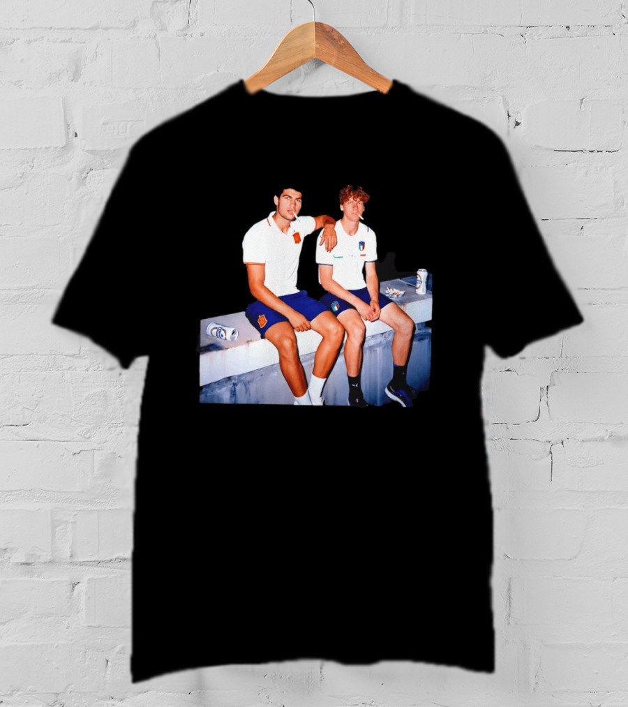 2026 Tennis Spain Italy Carlos Alcaraz Jannik Sinner Smoking T-Shirt
