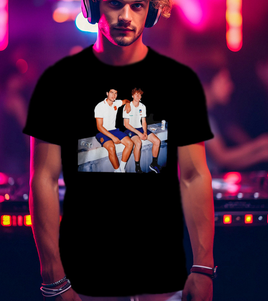 2026 Tennis Spain Italy Carlos Alcaraz Jannik Sinner Smoking T-Shirt