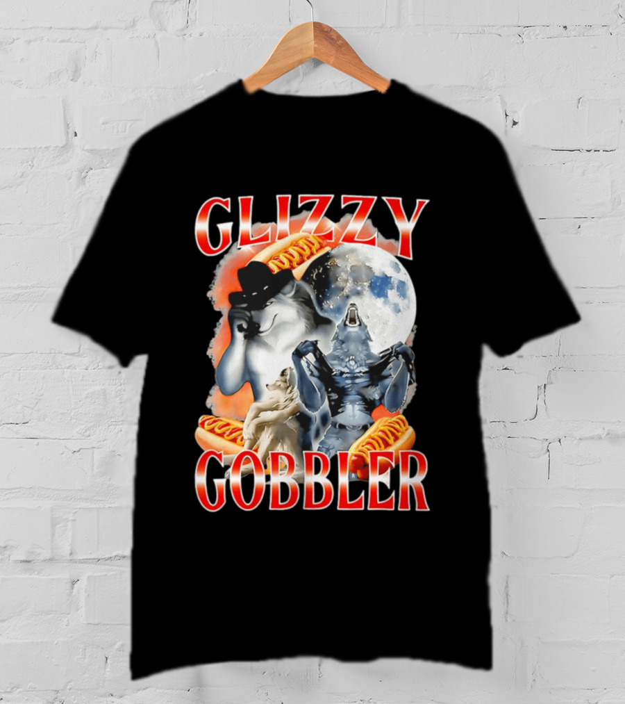 Glizzy Gobbler Wolf Moon Hot Dog Meme T-Shirt