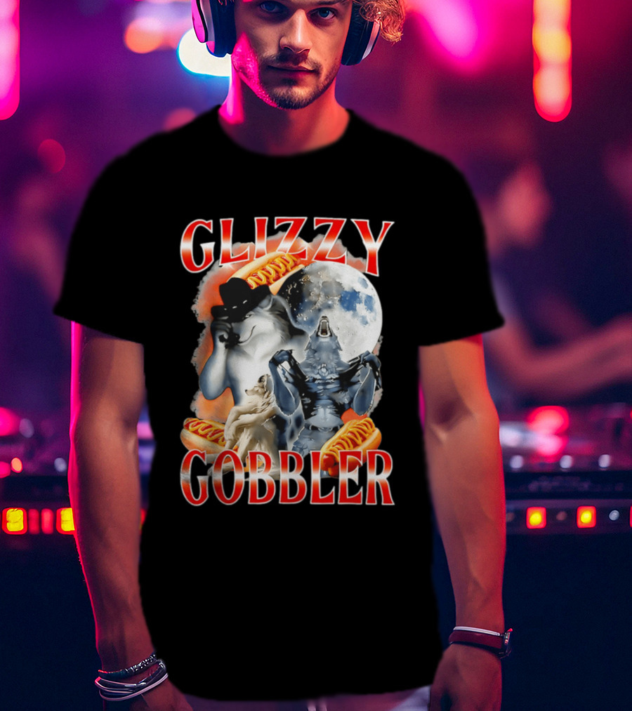Glizzy Gobbler Wolf Moon Hot Dog Meme T-Shirt