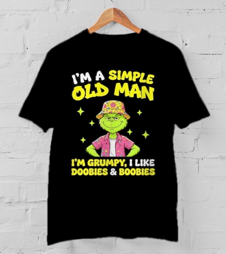 I'm A Simple Old Man Grumpy I Like Boobies Hawaiian Hat T-Shirt