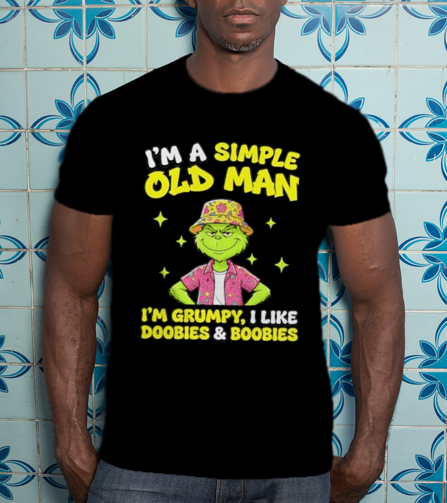 I'm A Simple Old Man Grumpy I Like Boobies Hawaiian Hat T-Shirt