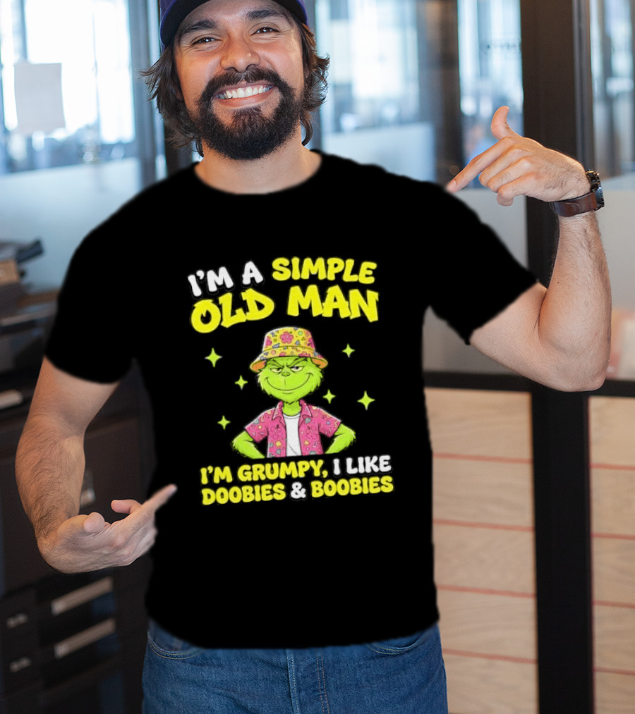 I'm A Simple Old Man Grumpy I Like Boobies Hawaiian Hat T-Shirt