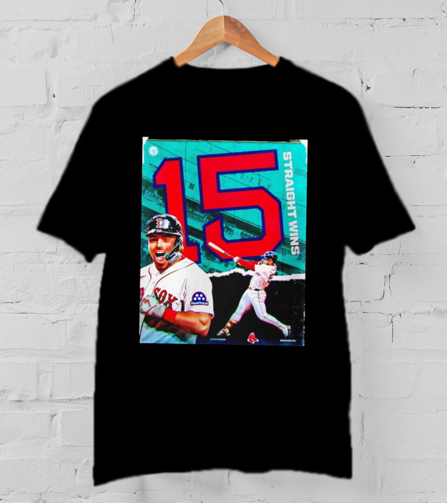 Boston Red Sox 15 Straight Wins Moose Mutual Collaboration T-Shirt