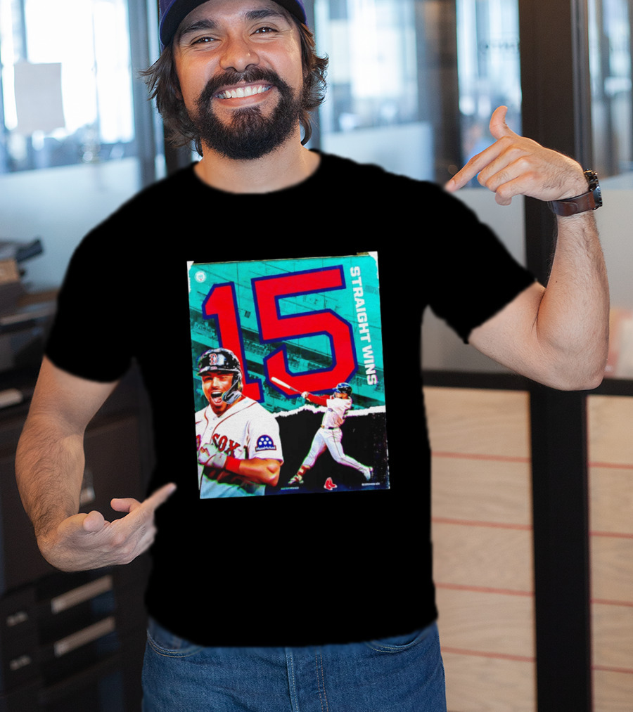 Boston Red Sox 15 Straight Wins Moose Mutual Collaboration T-Shirt