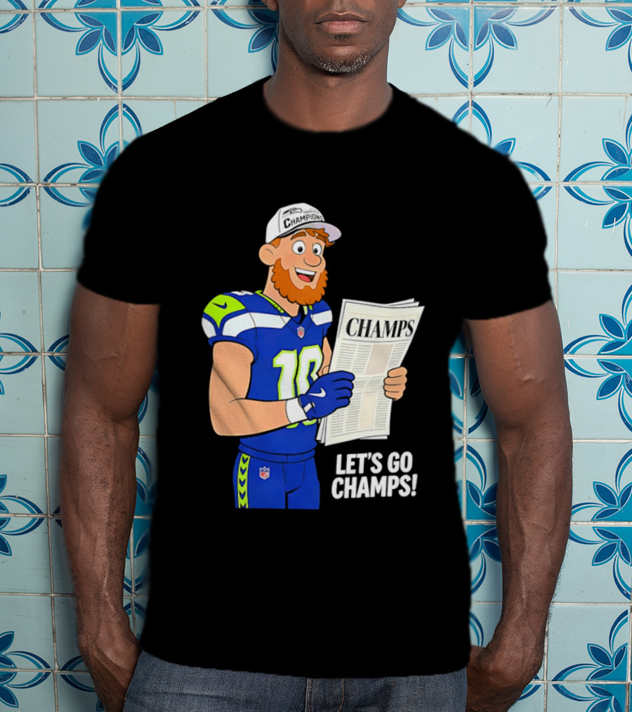 Champs Let's Go Champs Seattle Seahawks Football Fan Celebration T-Shirt
