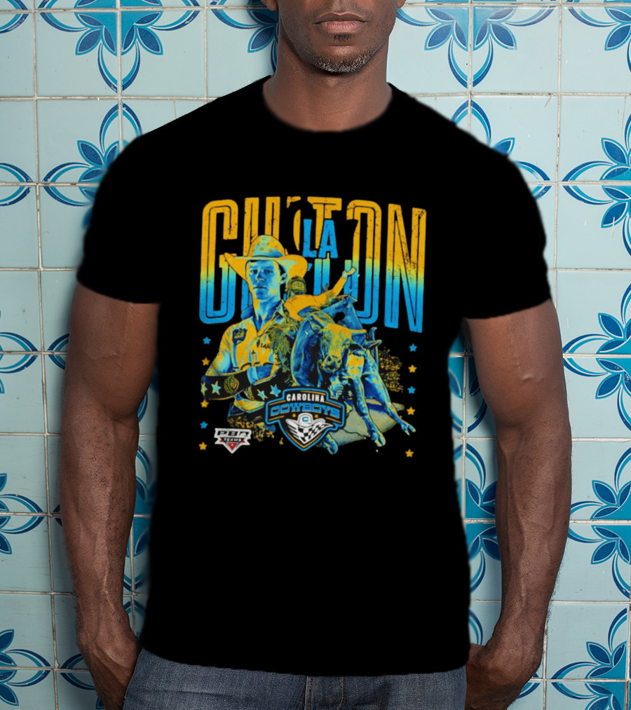 Carolina Cowboys Clay Guiton PBR Ranch Riding Champion T-Shirt