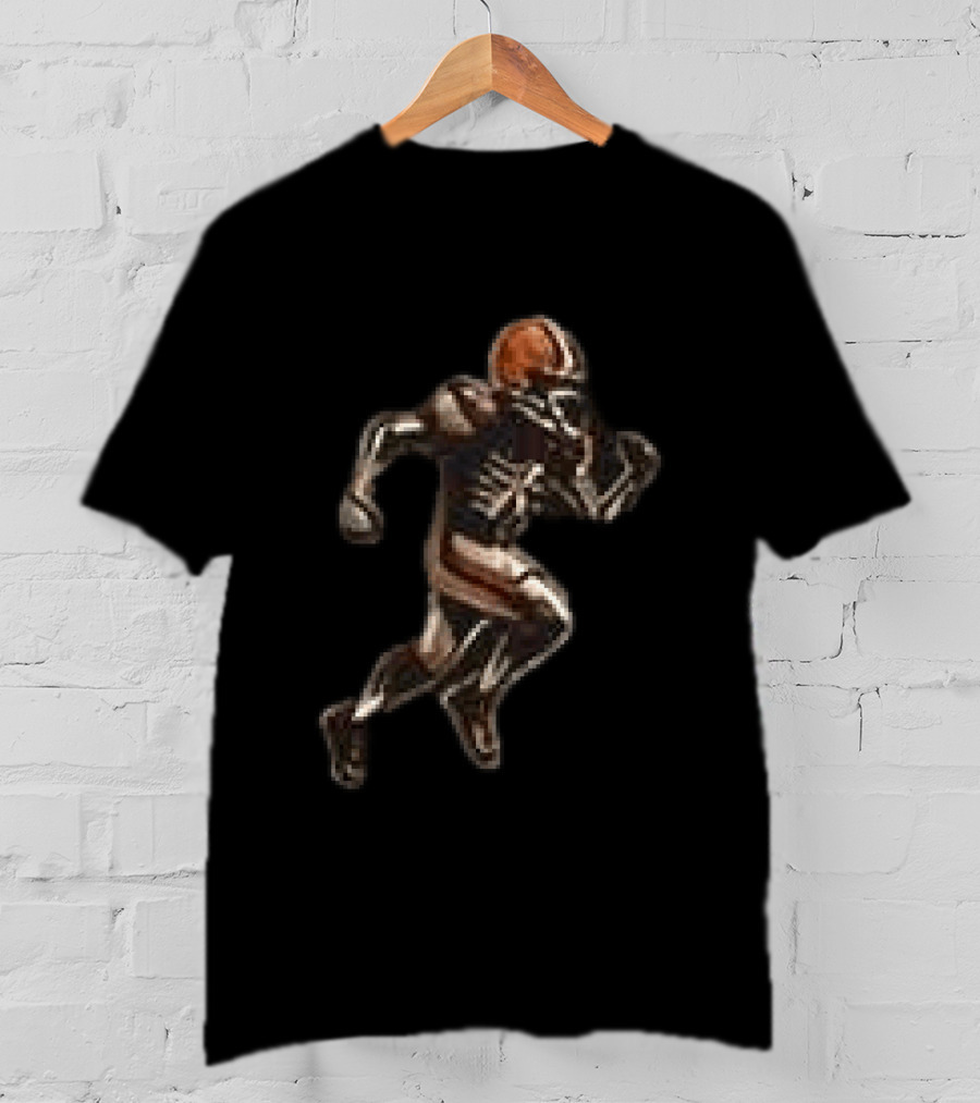 Cleveland Browns Skeleton Football Fan Spirit Runs In My Blood T-Shirt