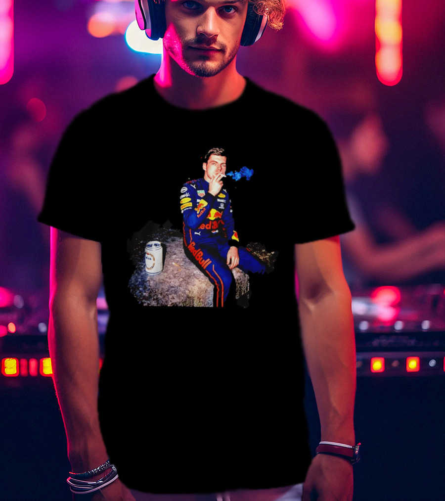 Max Verstappen Red Bull Racing Formula 1 Driver Smoking Racing Suit T-Shirt