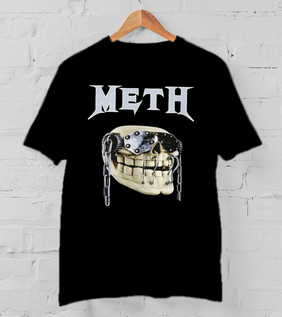 Meth Skull Metal Goggles Chains T-Shirt