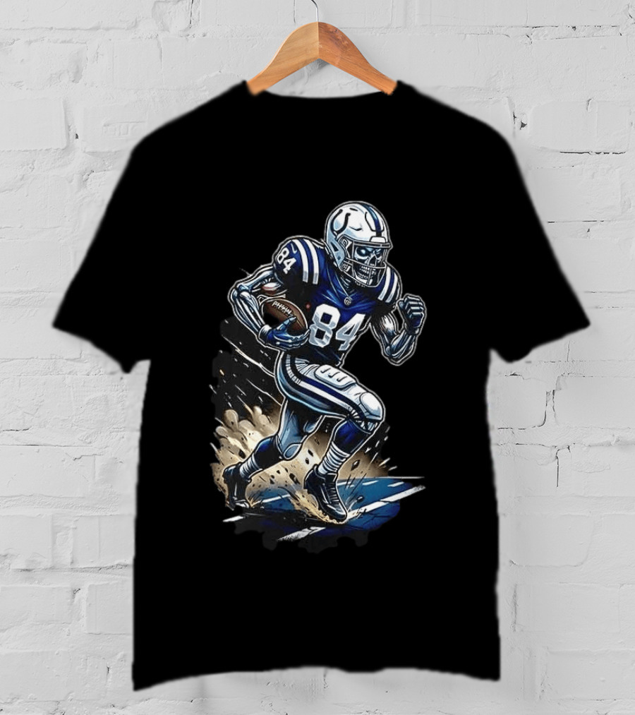 Indianapolis Colts Skeleton Football Player Runs In My Blood T-Shirt